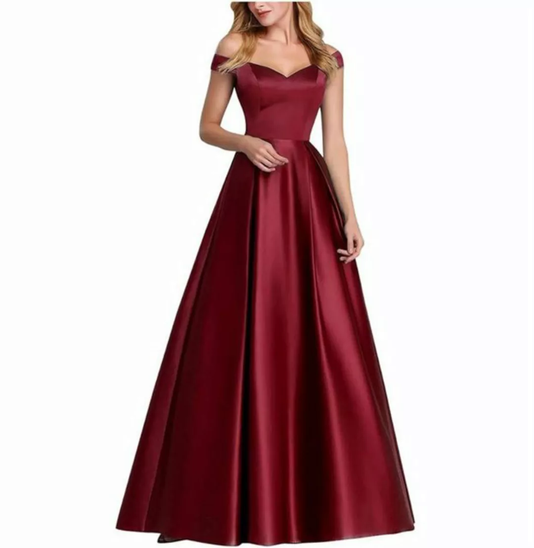 AFAZ New Trading UG Abendkleid Damen kleid V-Ausschnitt Einfarbig Schulter günstig online kaufen
