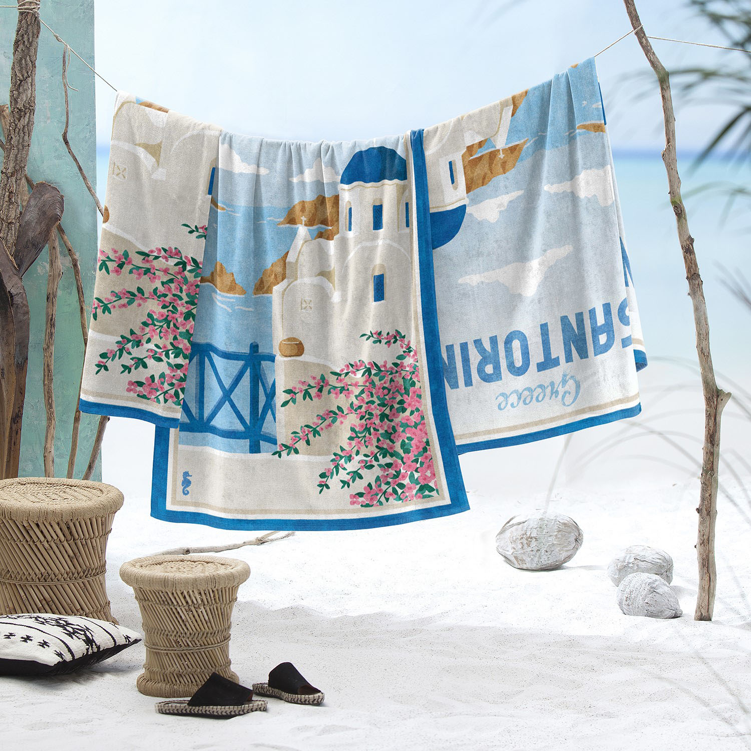 Seahorse Strandtuch »Santorini«, (1 St., Strandtuch 90 x 170 cm), 90x170, f günstig online kaufen