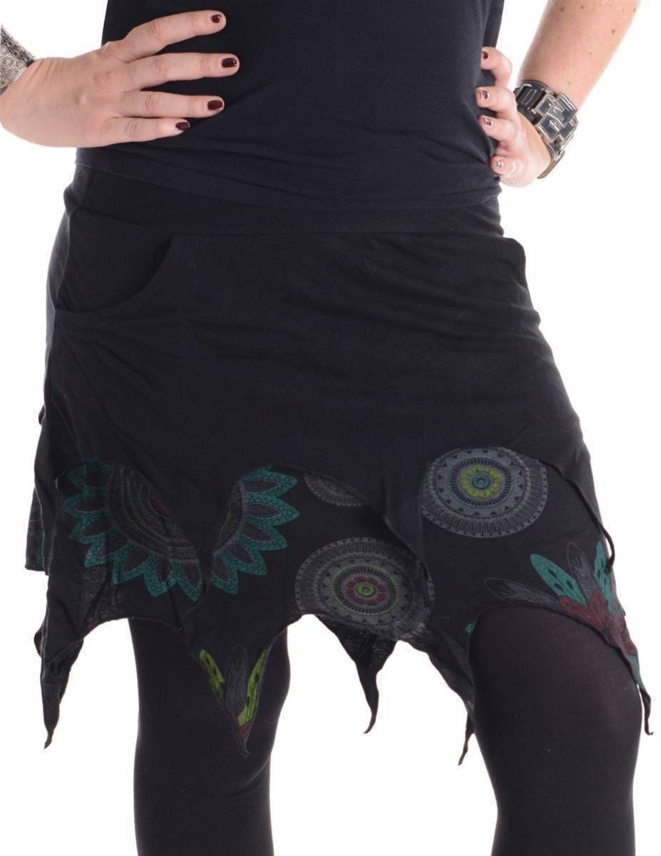Vishes Zipfelrock Lagenlook Minirock aus Baumwolle günstig online kaufen
