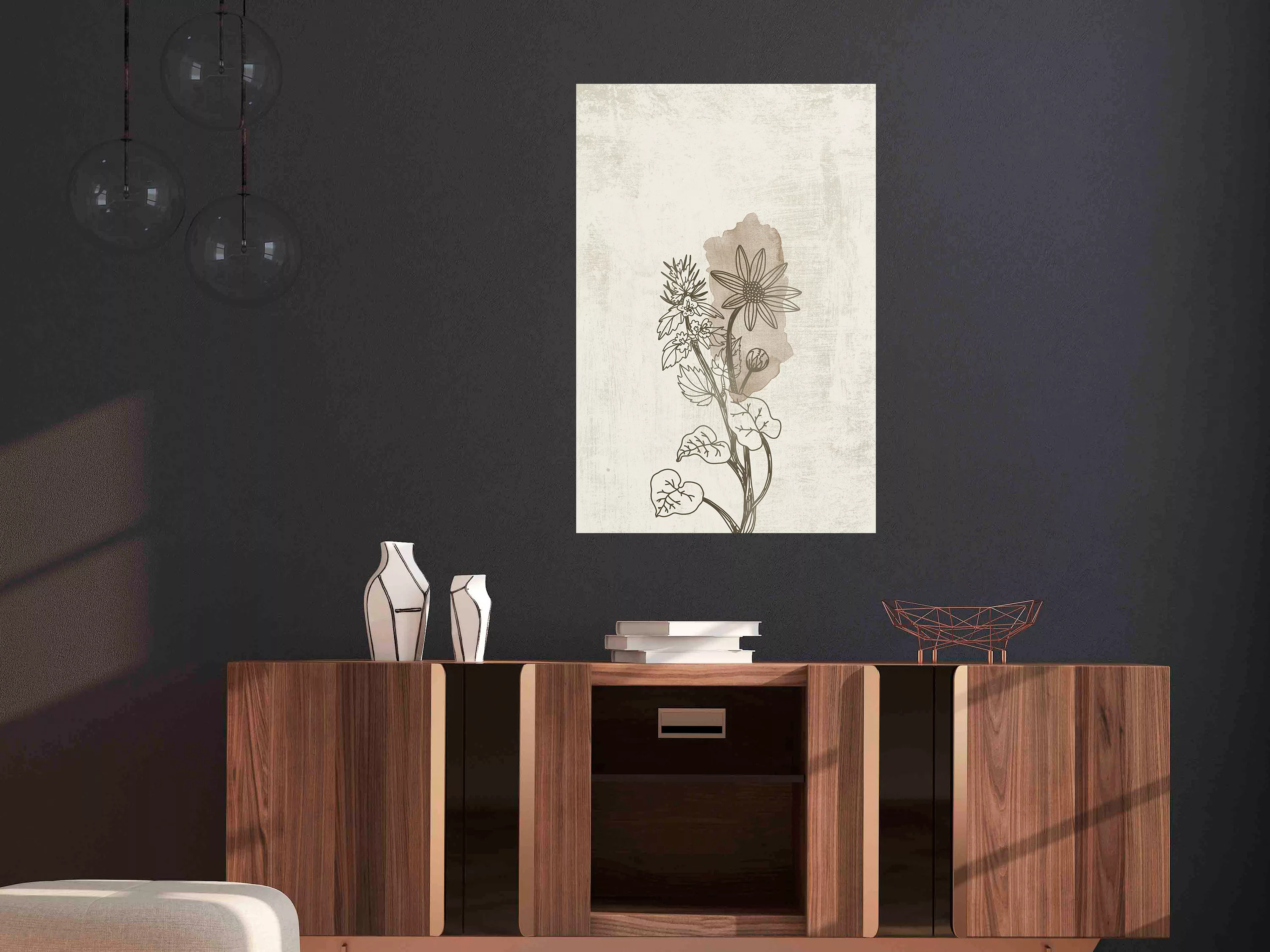 Wandbild - Outline Of Nature (1 Part) Vertical günstig online kaufen