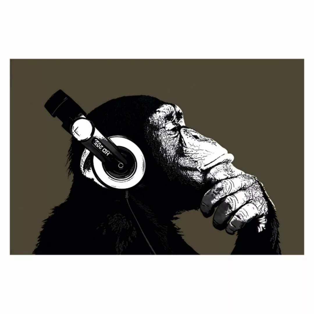 home24 Bild Schimpanse mit Kopfhörer günstig online kaufen
