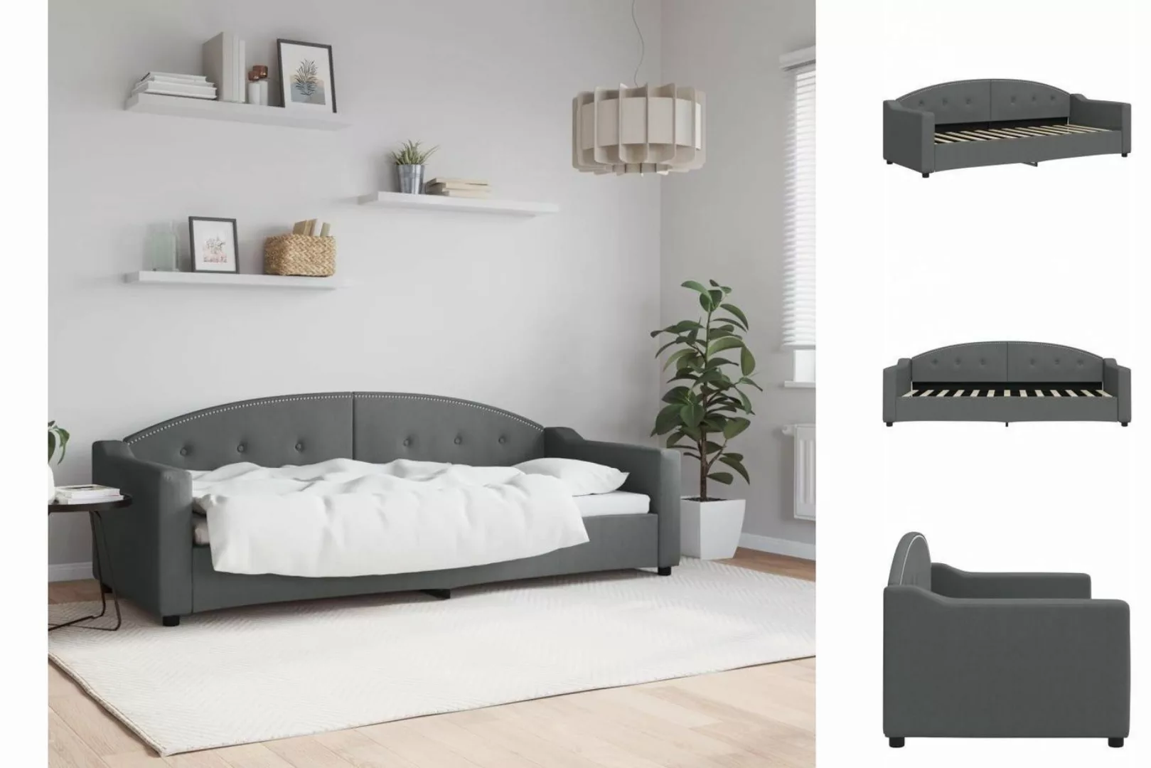 vidaXL Gästebett Tagesbett Dunkelgrau 80x200 cm Stoff Gästebett Schlafsofa günstig online kaufen