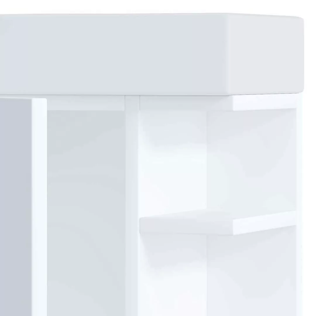 Kleiner Gäste WC Waschtisch in Weiß einem Aufsatzwaschbecken günstig online kaufen