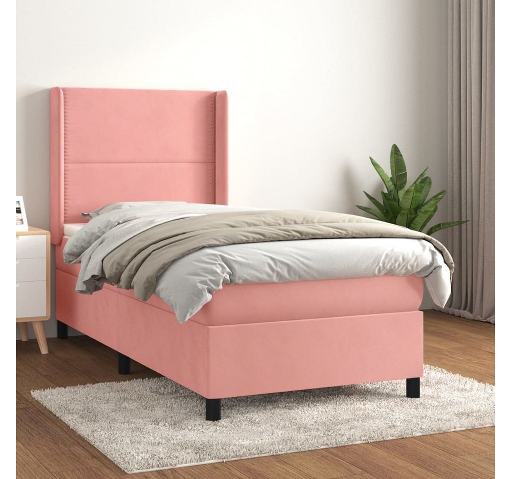 vidaXL Boxspringbett Bett Boxspringbett Samt komplett mit Matratze & Topper günstig online kaufen