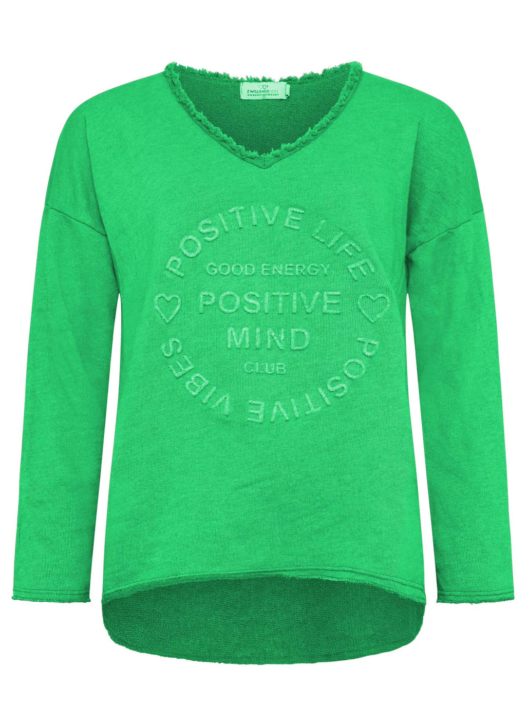 Zwillingsherz Sweatshirt "Sweatshirt BW "Positive Mind"", mit V-Ausschnitt günstig online kaufen