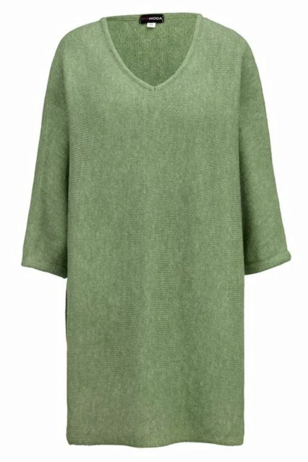 MIAMODA Strickpullover Pullover V-Ausschnitt 3/4-Ärmel günstig online kaufen