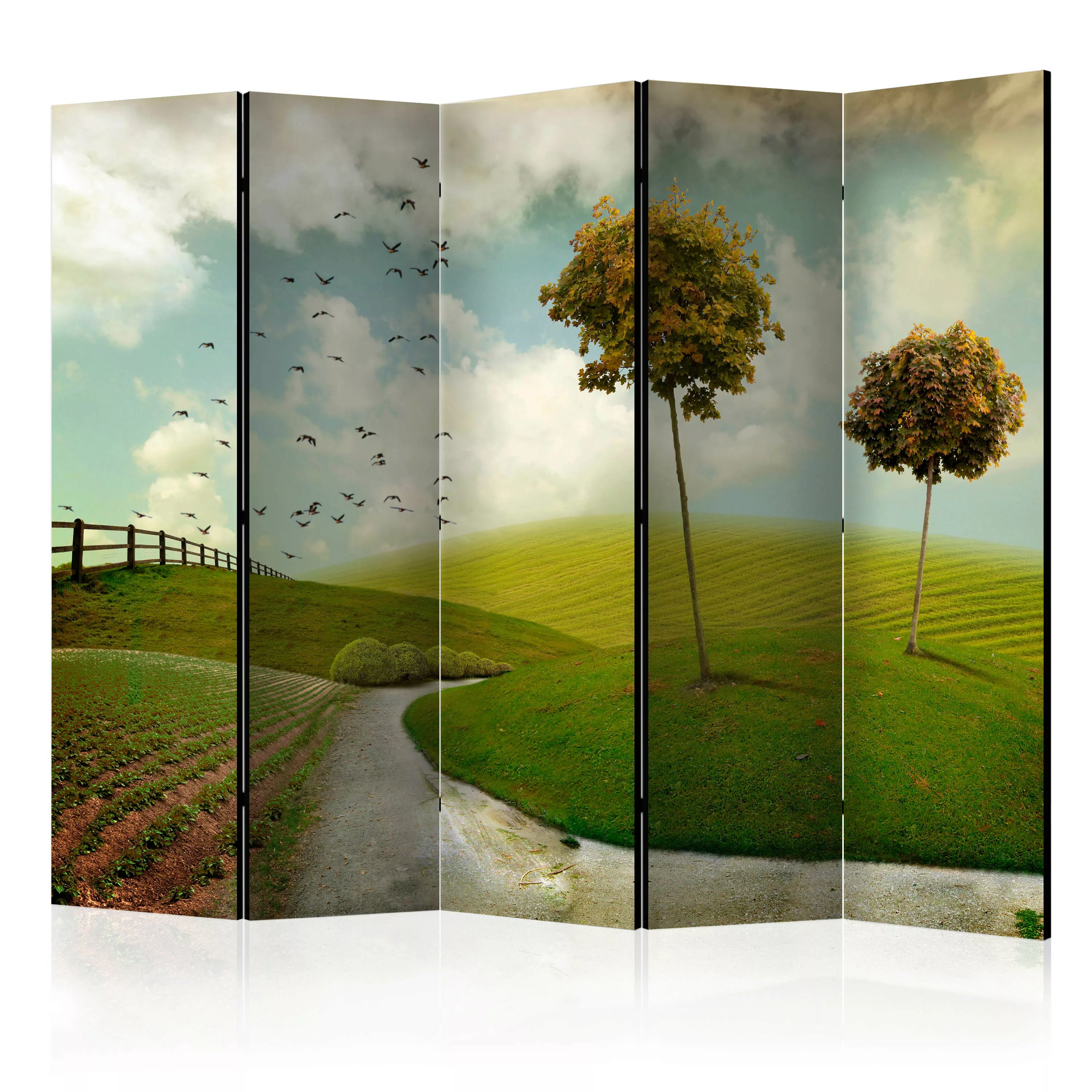 5-teiliges Paravent - Autumn - Landscape Ii [room Dividers] günstig online kaufen