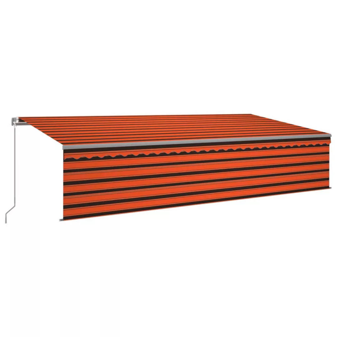 Gelenkarmmarkise Einziehbar Mit Volant & Led 6x3 M Orange Braun günstig online kaufen