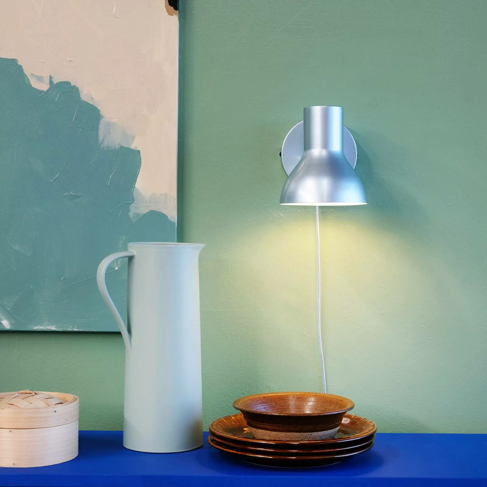 Dyberg Larsen Bob Wandlampe mit Metallfinish blau günstig online kaufen