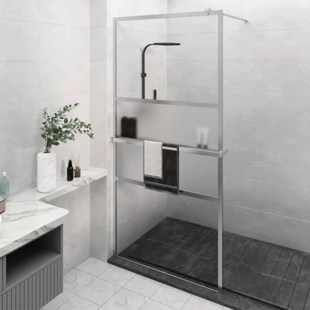 Vidaxl Duschwand Mit Ablage Für Walk-in-dusche Chrom 115x195 Cm Esg günstig online kaufen