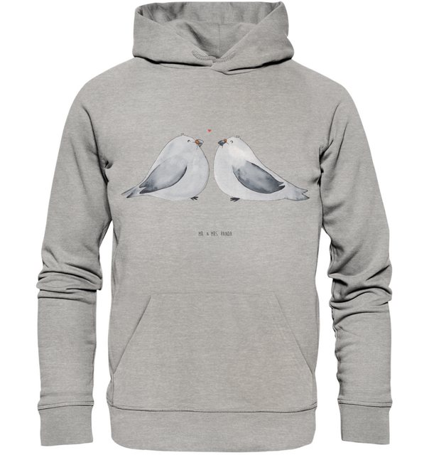 Mr. & Mrs. Panda Hoodie Größe S Turteltauben Liebe - Heather Grey - Geschen günstig online kaufen