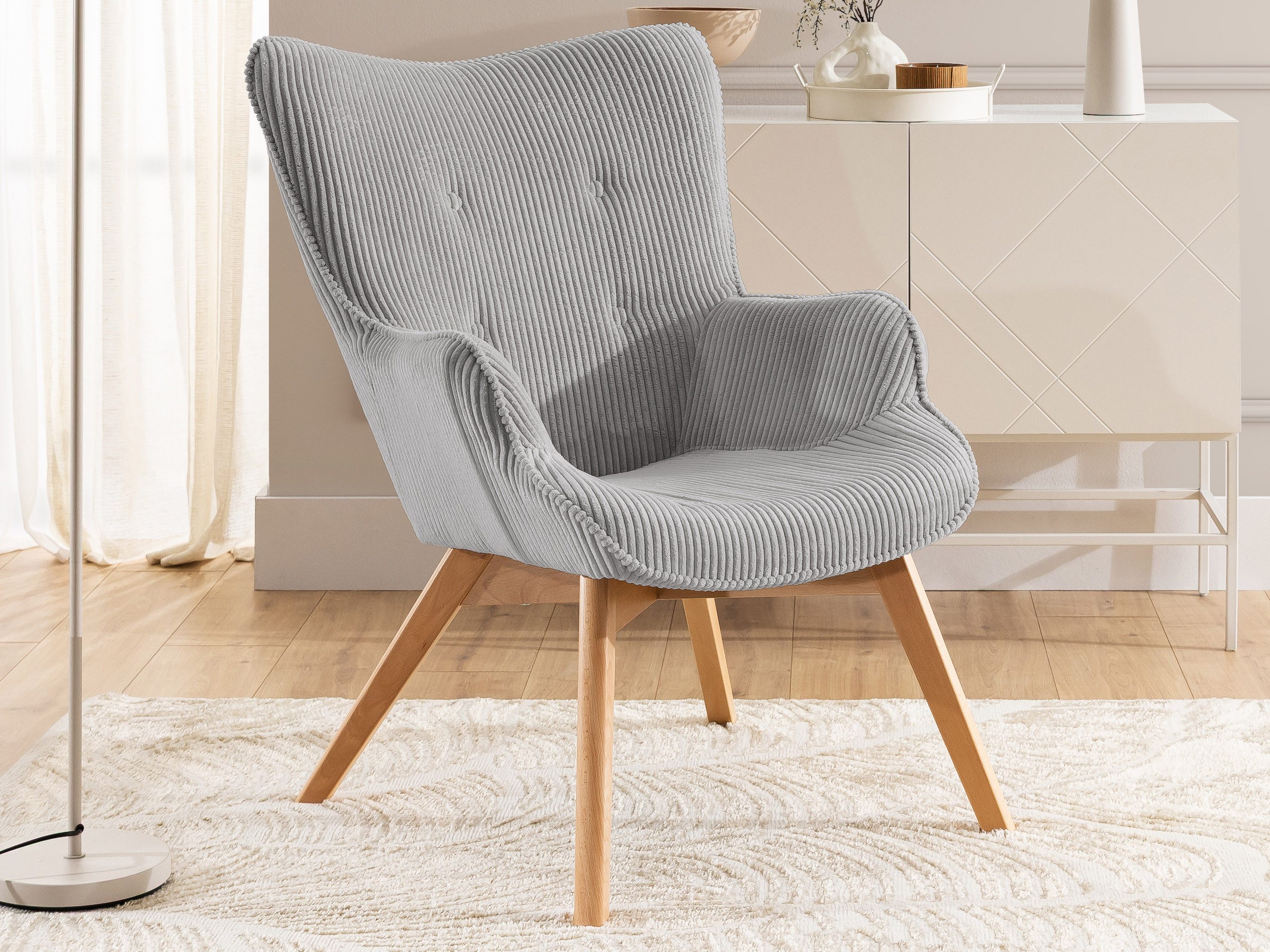 S-Style Möbel Loungesessel Lenari aus Cordstoff günstig online kaufen