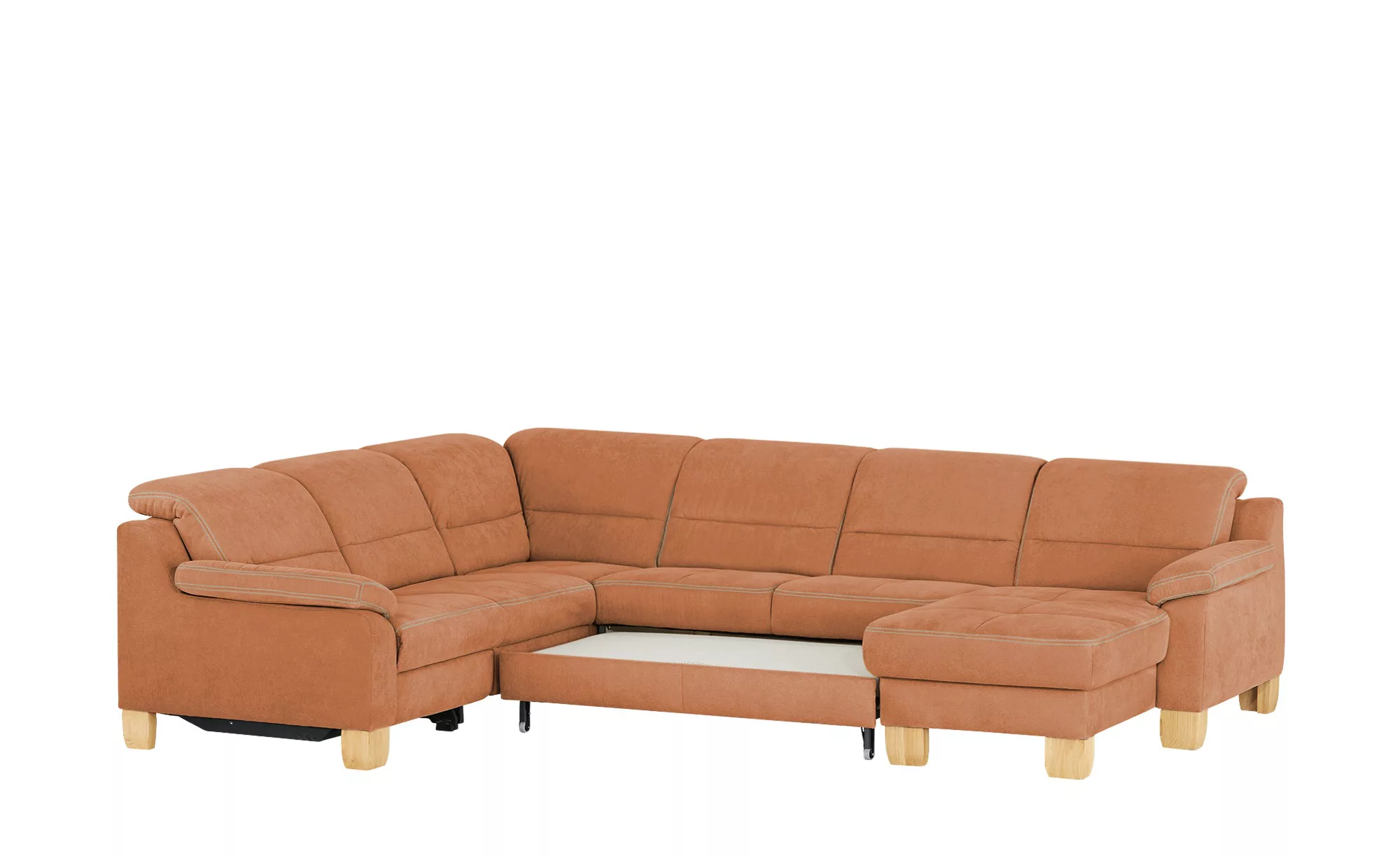 meinSofa Wohnlandschaft aus Mikrofaser Hanna ¦ orange ¦ Maße (cm): B: 322 H günstig online kaufen