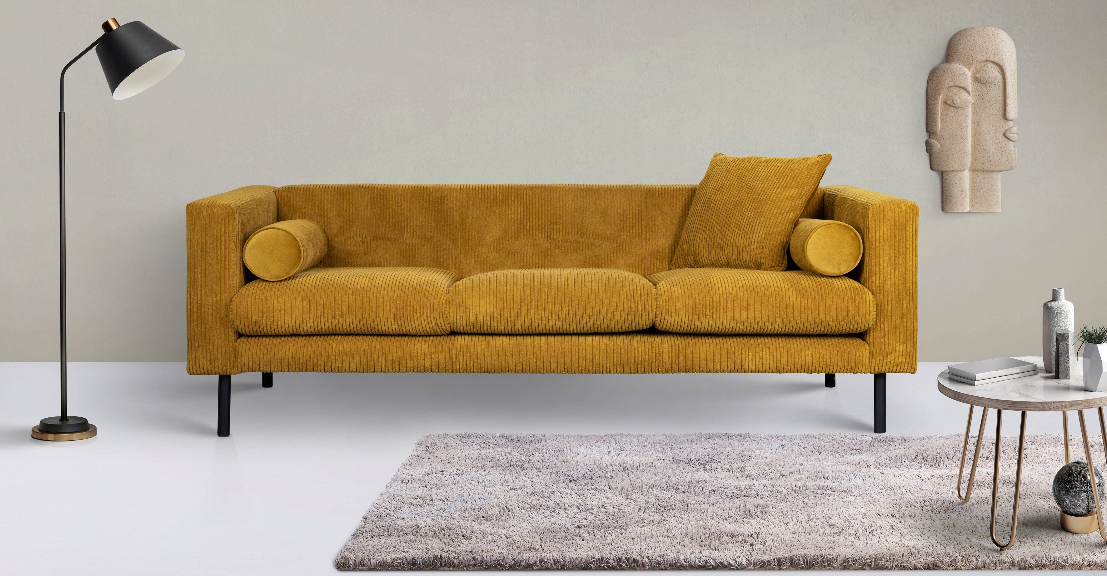 Home affaire 3-Sitzer "Lillibeth Designsofa mit Wellenunterfederung, Maße B günstig online kaufen