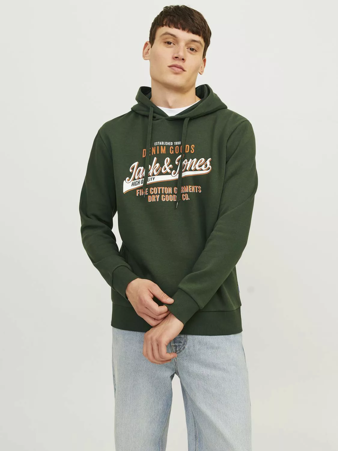 Jack & Jones Kapuzensweatshirt JJELOGO SWEAT HOOD 2 COL 24/25 NOOS mit Logo günstig online kaufen