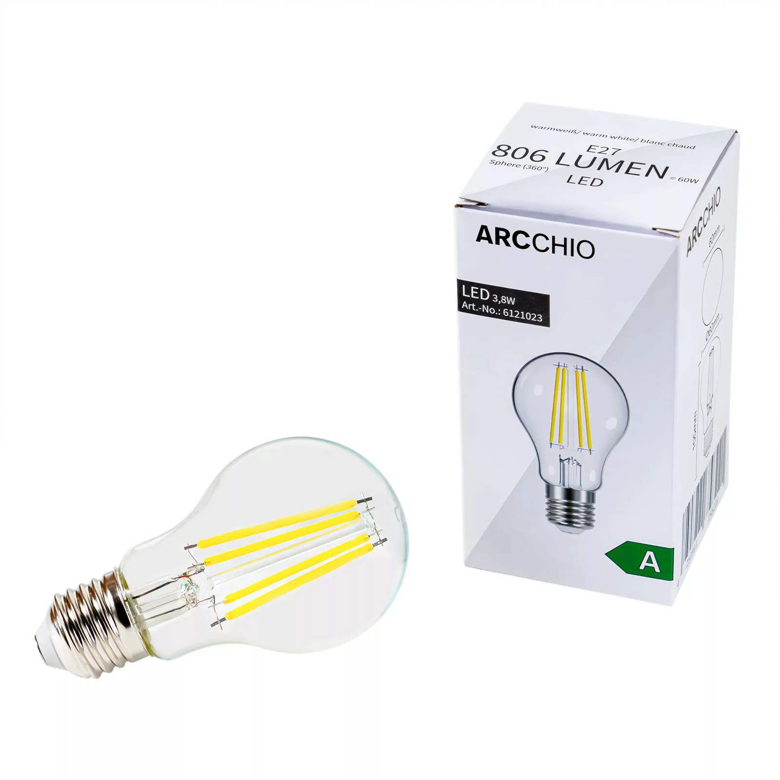 Arcchio LED-Leuchtmittel Filament, E27, 3,8 W, klar, 2.700 K günstig online kaufen