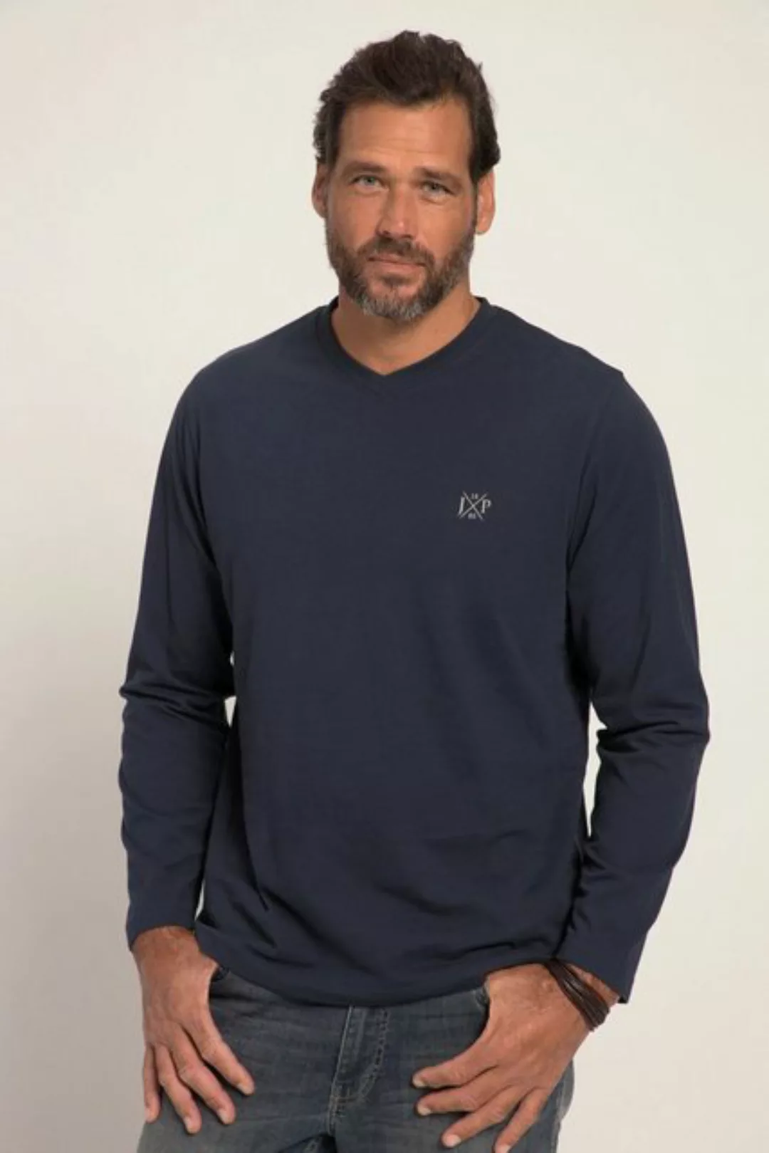 JP1880 T-Shirt JP 1880 Langarmshirt Basic Langarm V-Ausschnitt günstig online kaufen