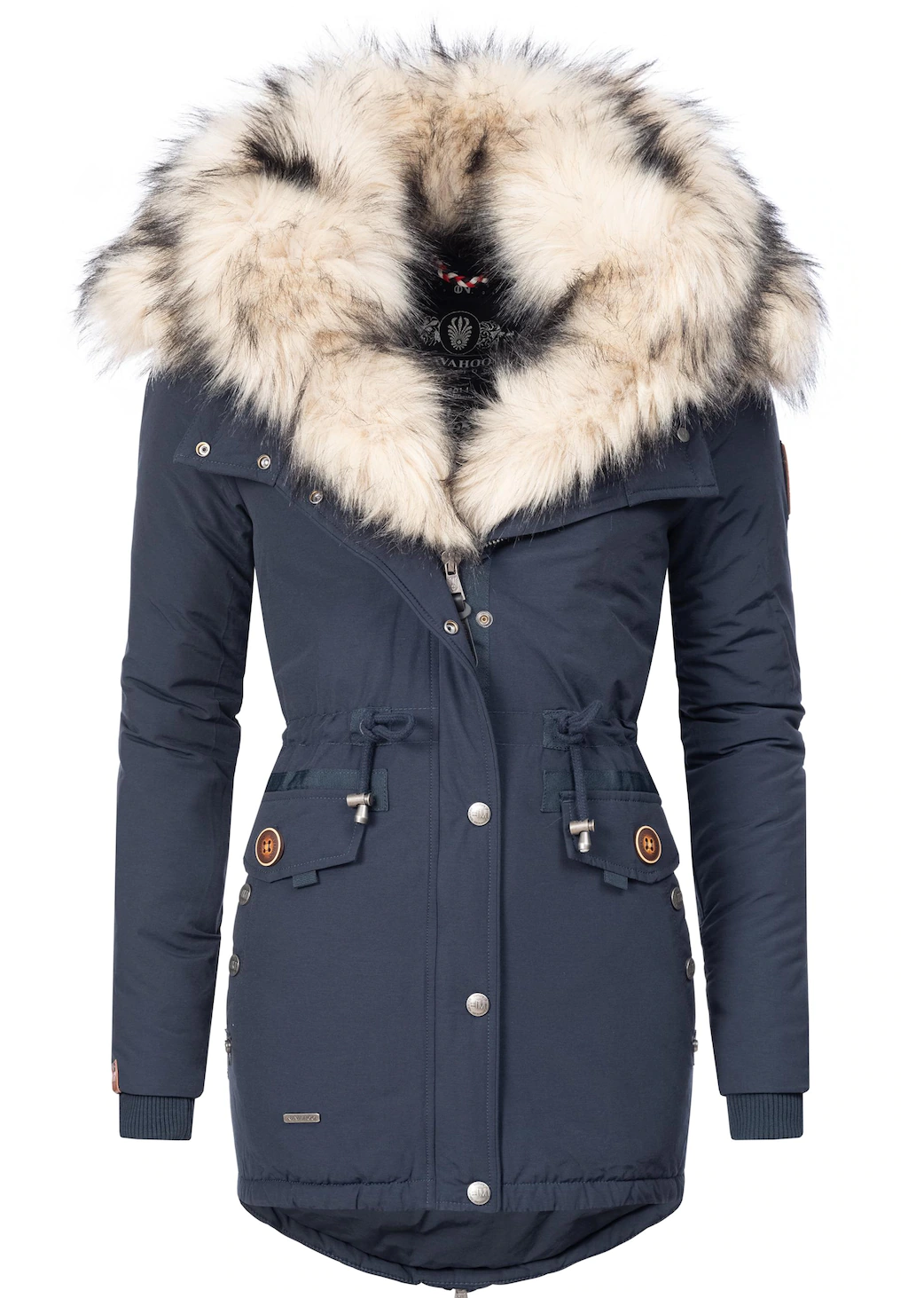 Navahoo Wintermantel "Sweety", abgefahrener Winterparka m. 2 Kunstpelz-Kapu günstig online kaufen