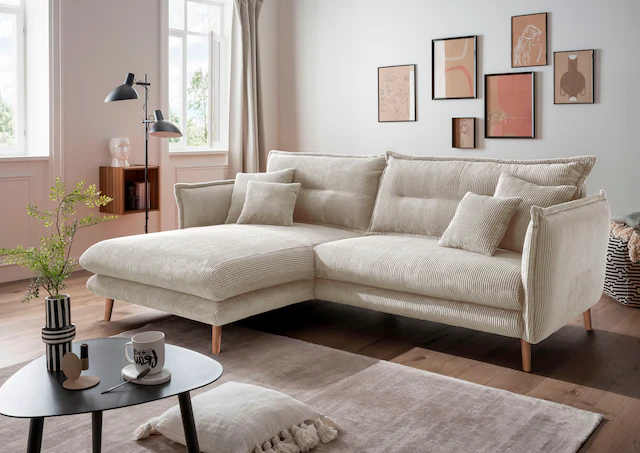 INOSIGN Ecksofa »Lazio modern und bequem, schmale Armlehnen, tolle Detailve günstig online kaufen