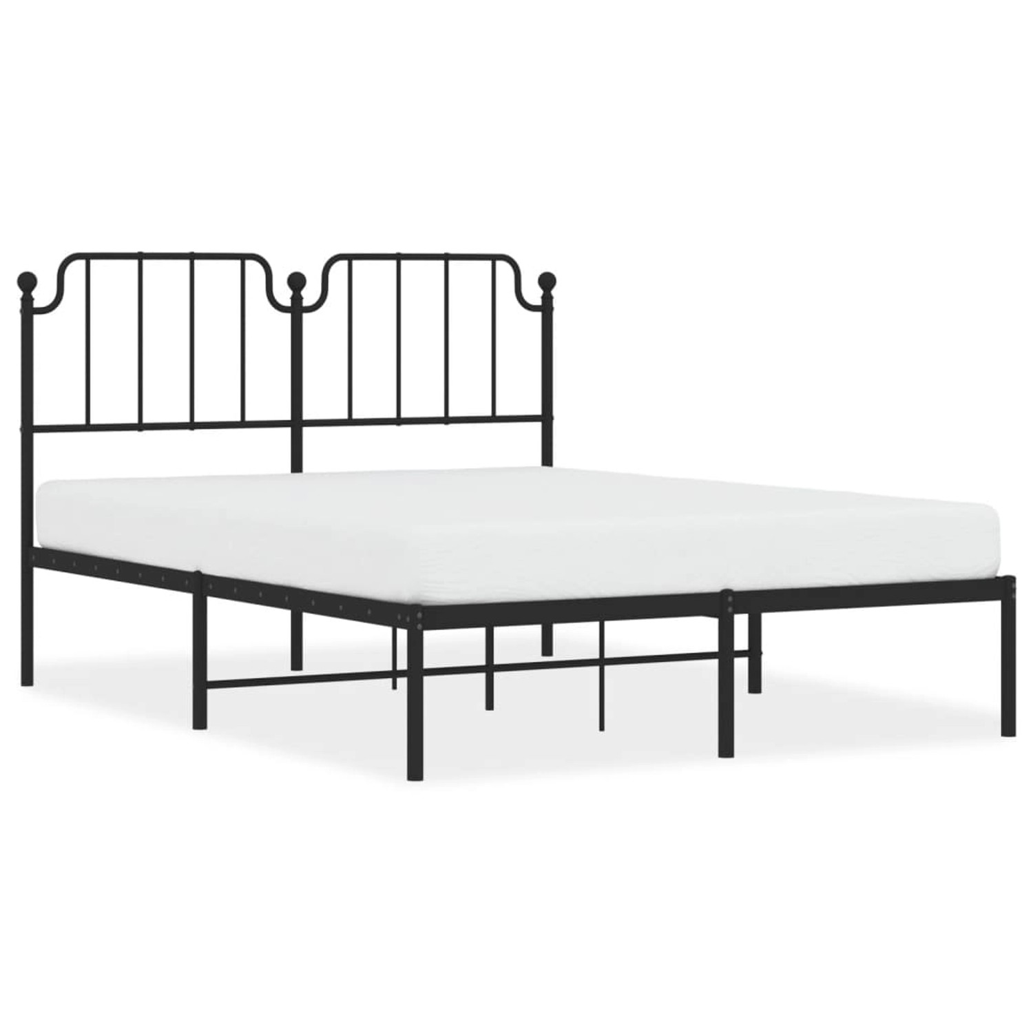 vidaXL Bettgestell mit Kopfteil Metall Schwarz 140x190 cm Modell 71930665 günstig online kaufen