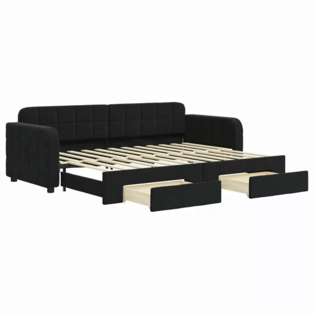 vidaXL Gästebett Gästebett Tagesbett Ausziehbar mit Schubladen Schwarz 80x2 günstig online kaufen