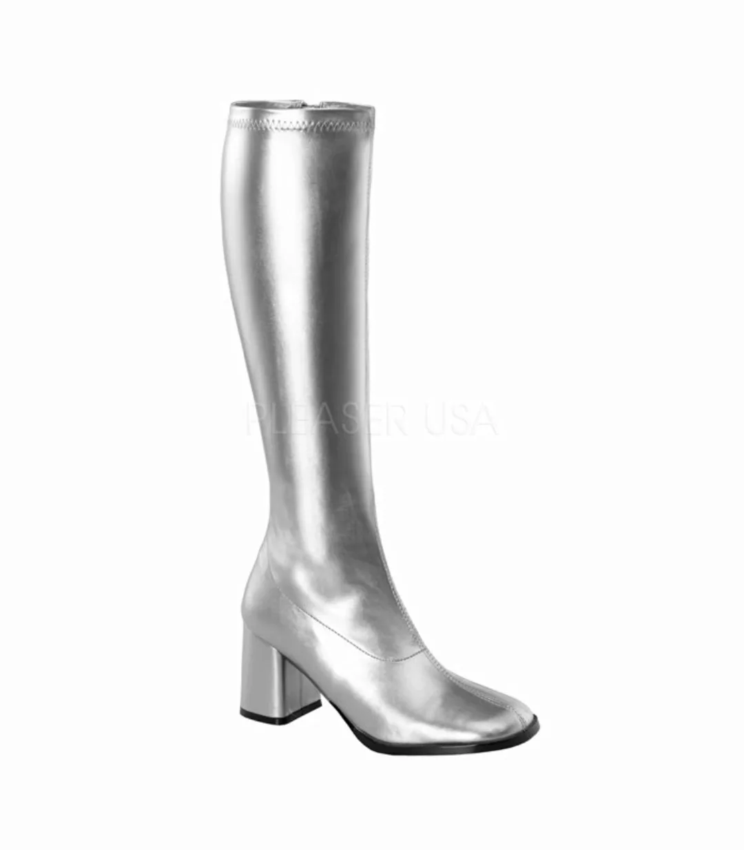 Retro Stiefel GOGO-300 - PU Silber (Schuhgröße: EUR 42) günstig online kaufen