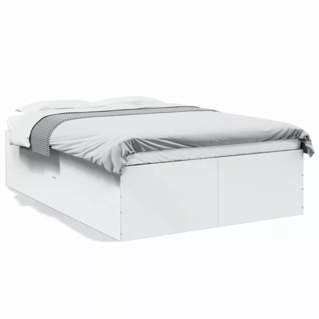 vidaXL Bett Bettgestell Weiß 120x190 cm Holzwerkstoff günstig online kaufen