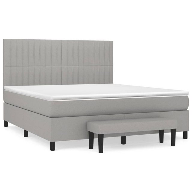 vidaXL Bettgestell Boxspringbett mit Matratze Hellgrau 160x200 cm Stoff Bet günstig online kaufen