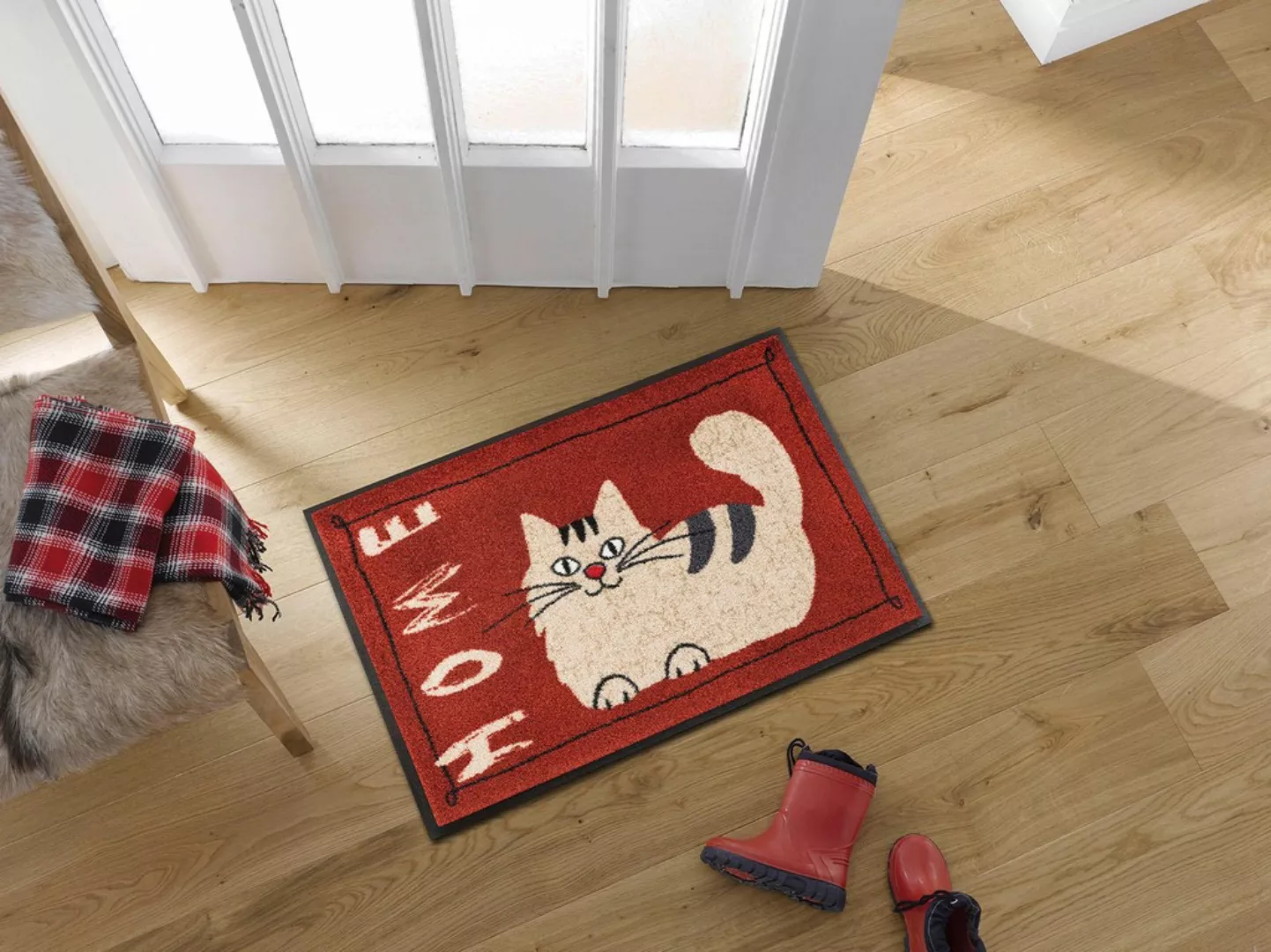 wash+dry by Kleen-Tex Fußmatte »Catty Home«, rechteckig, Schmutzfangmatte, günstig online kaufen