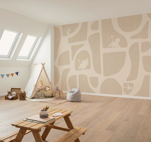 Komar Vlies Fototapete Disney The Lion King Animals And Shapes Beige günstig online kaufen