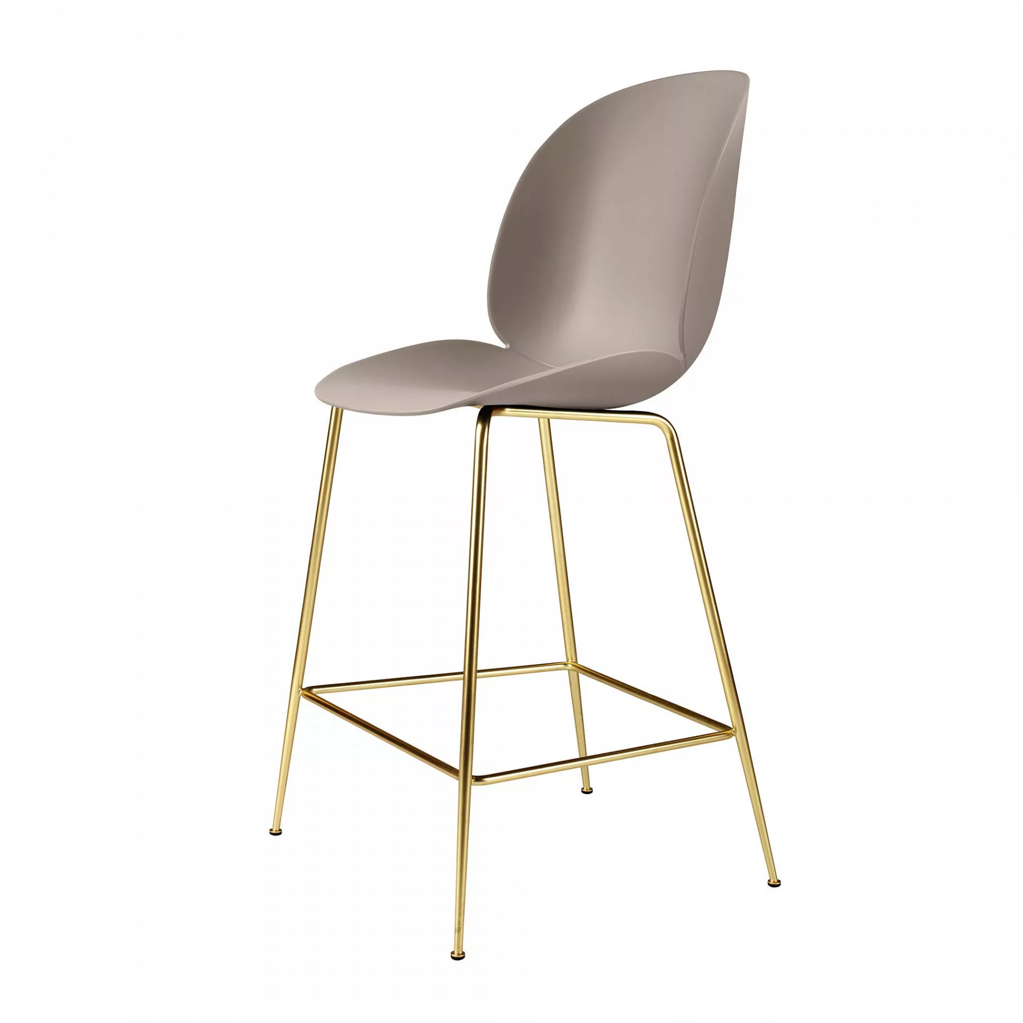 Gubi - Beetle Counter Chair Gestell Messing 108cm - neues beige/Sitz Polypr günstig online kaufen