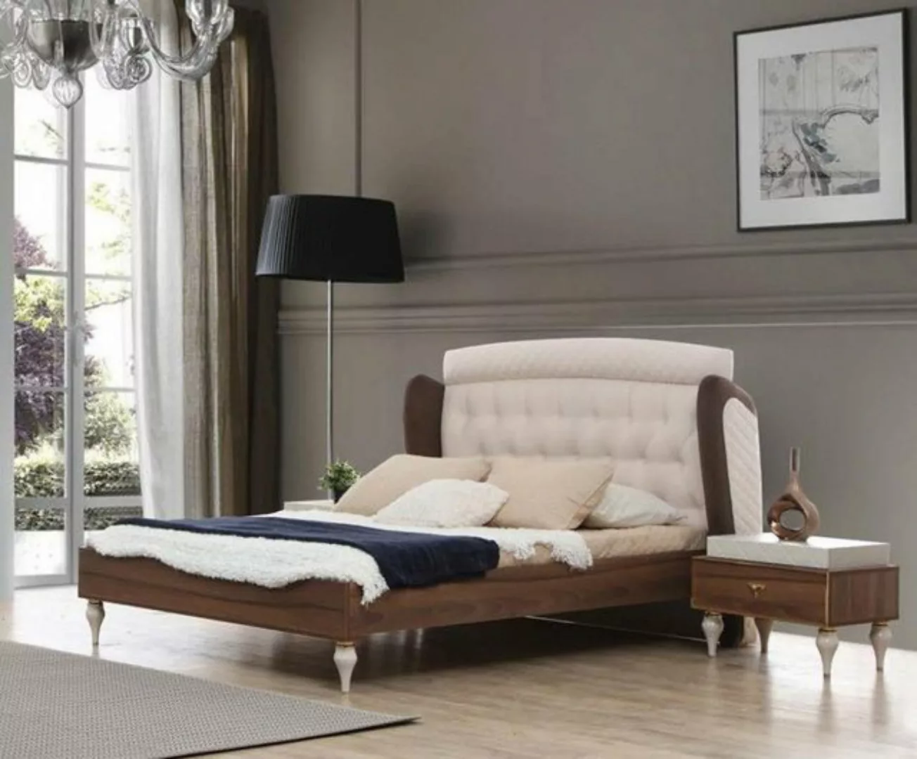 JVmoebel Bett Doppelbett Bett Luxus Betten Holz Bettrahmen Design Modern günstig online kaufen