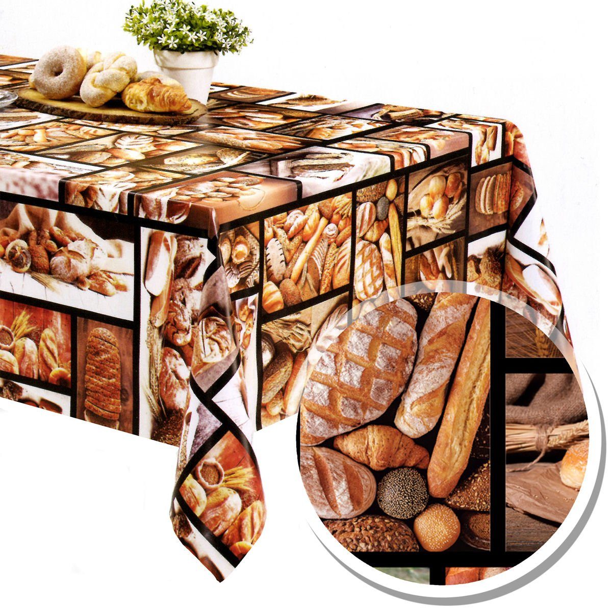 Melody Gartentischdecke Wachstuch Tischdecke Gartentischdecke Brot günstig online kaufen