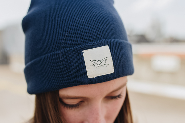 Paperboat Beanie Biobaumwolle / Made In Eu Dark Denim günstig online kaufen