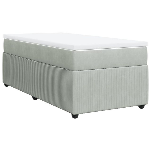 vidaXL Bett Boxspringbett mit Matratze Hellgrau 90x190 cm Samt günstig online kaufen