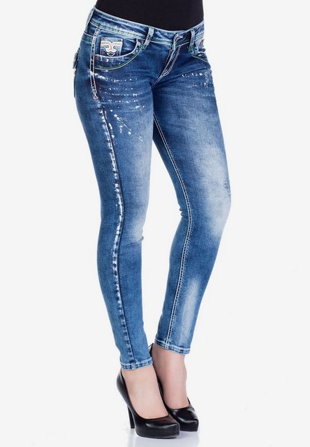 Cipo & Baxx Slim-fit-Jeans mit Used-Elementen und Slim-Fit günstig online kaufen