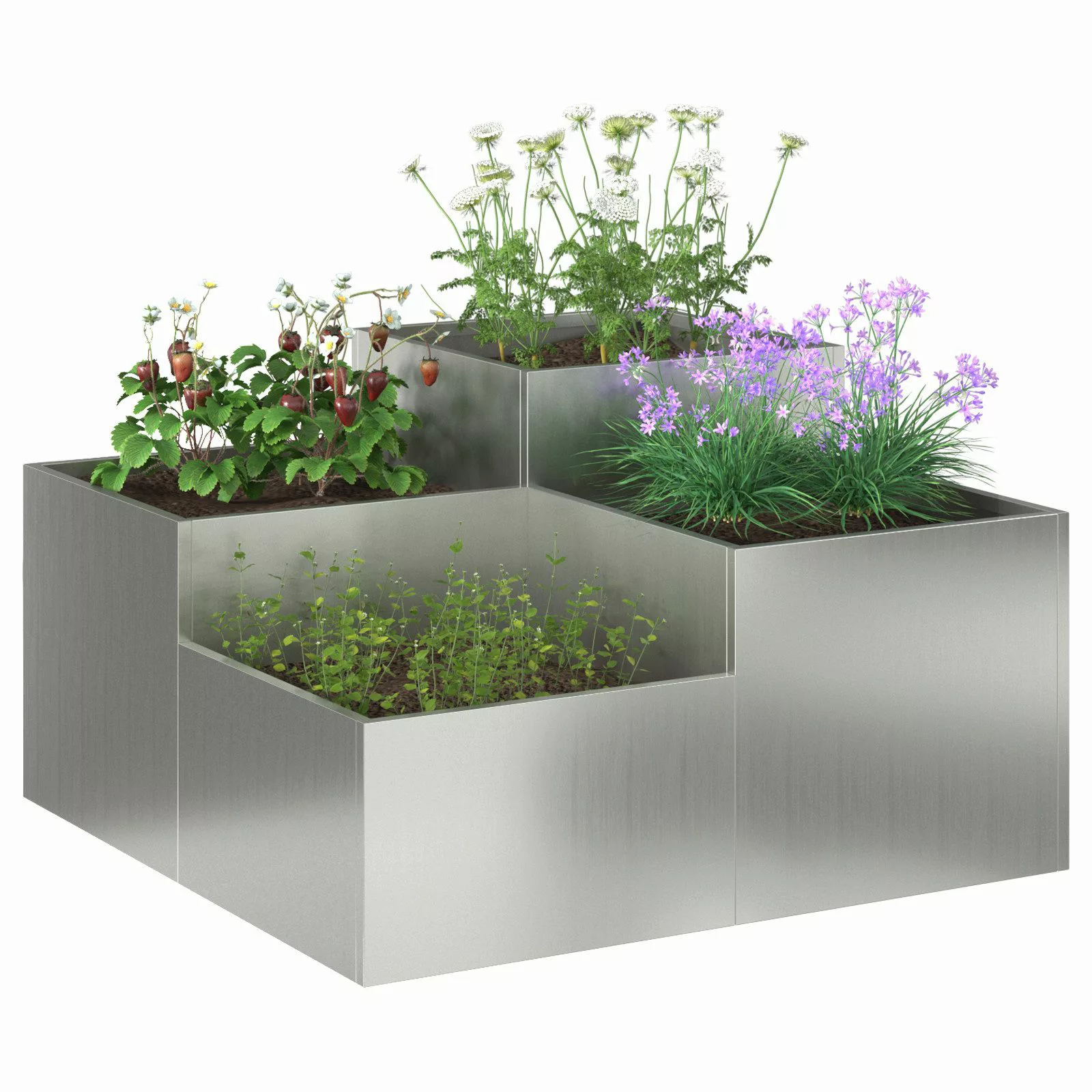 vidaXL Blumentopf Pflanzkübel 80x80x48 cm Verzinkter günstig online kaufen