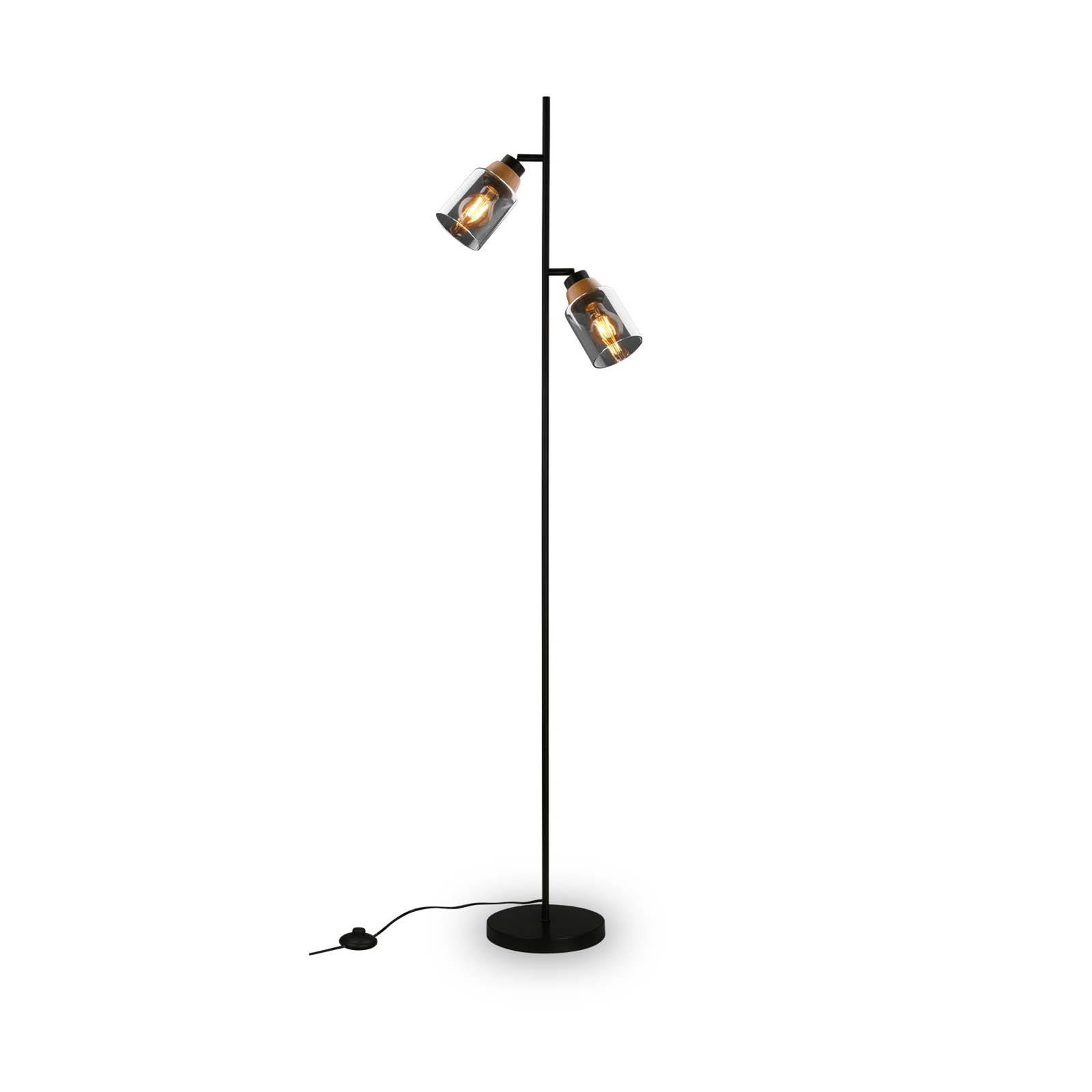 Stehlampe 1486025 zweiflammig, Schirme Rauchglas günstig online kaufen