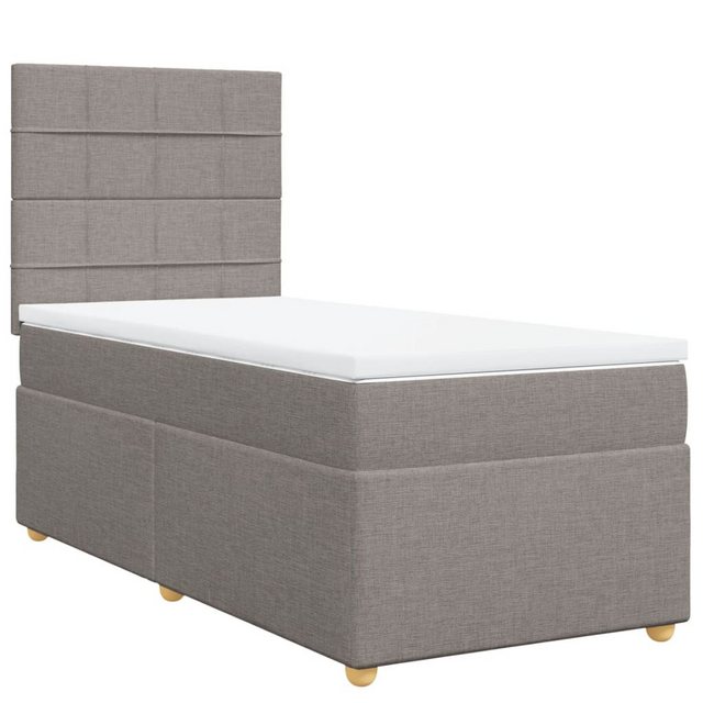 vidaXL Bett Boxspringbett mit Matratze Taupe 80x200 cm Stoff günstig online kaufen