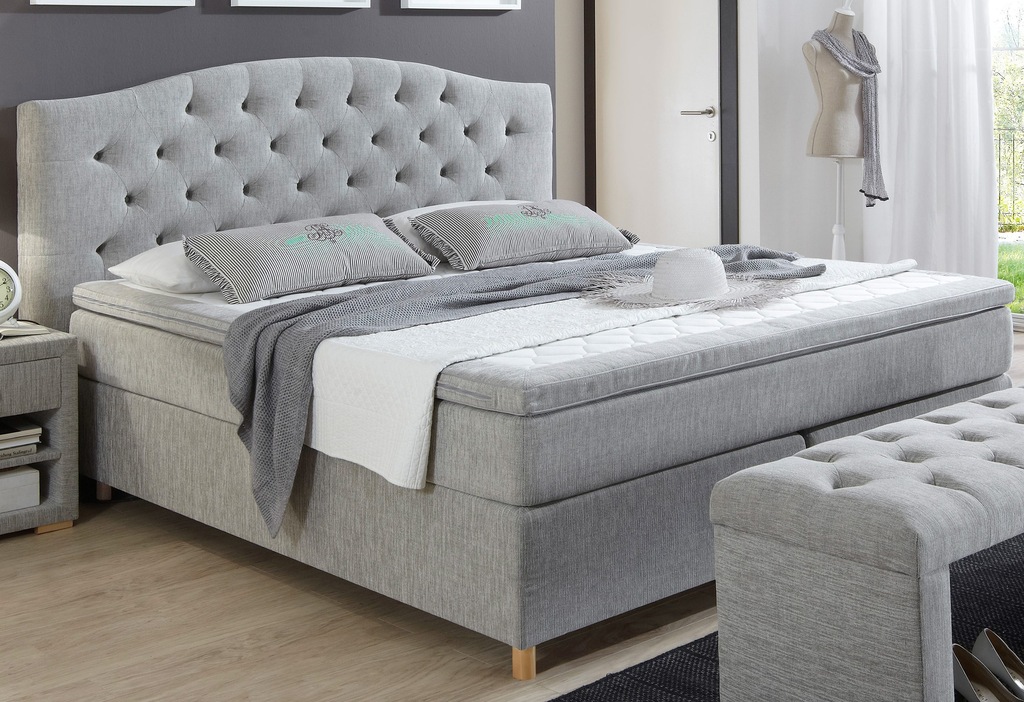 Home affaire Boxspringbett "Claire", mit Vollmassiv-Unterbox, incl. Topper, günstig online kaufen