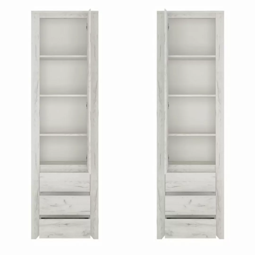 Lomadox Mehrzweckschrank AMANTEA-129 Schrank Set, Craft Eiche weiß günstig online kaufen