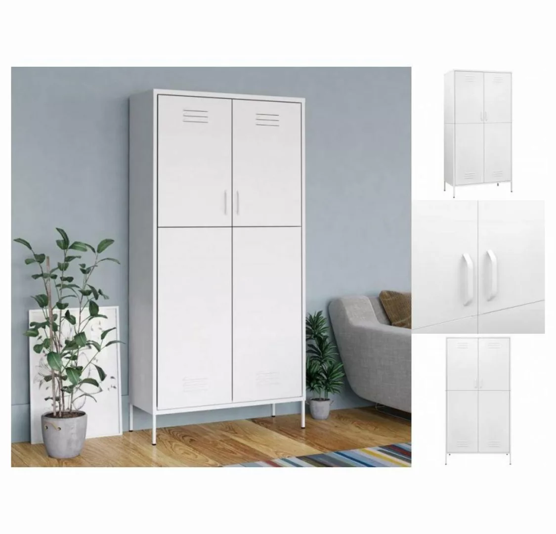 vidaXL Kleiderschrank Kleiderschrank Weiß 90x50x180 cm Stahl günstig online kaufen