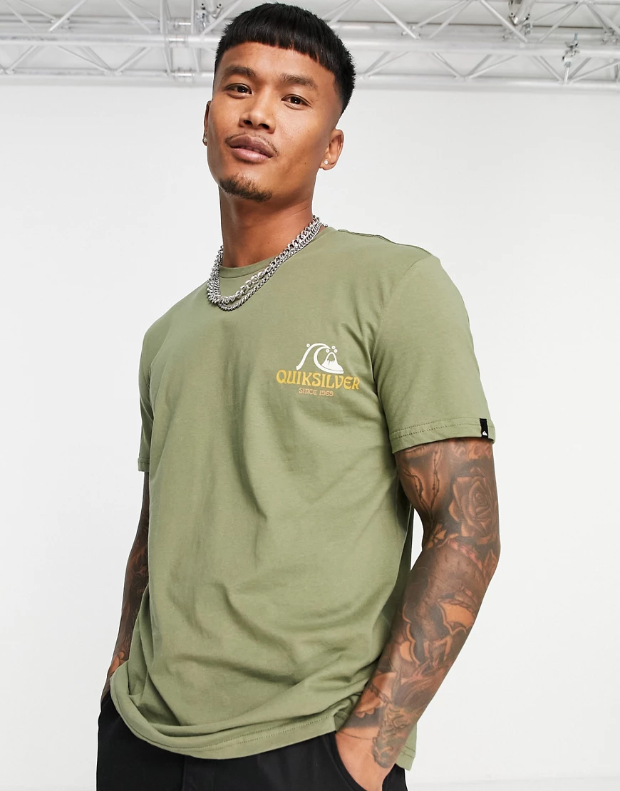 Quiksilver – Dream Voucher – T-Shirt in Khaki-Grün günstig online kaufen