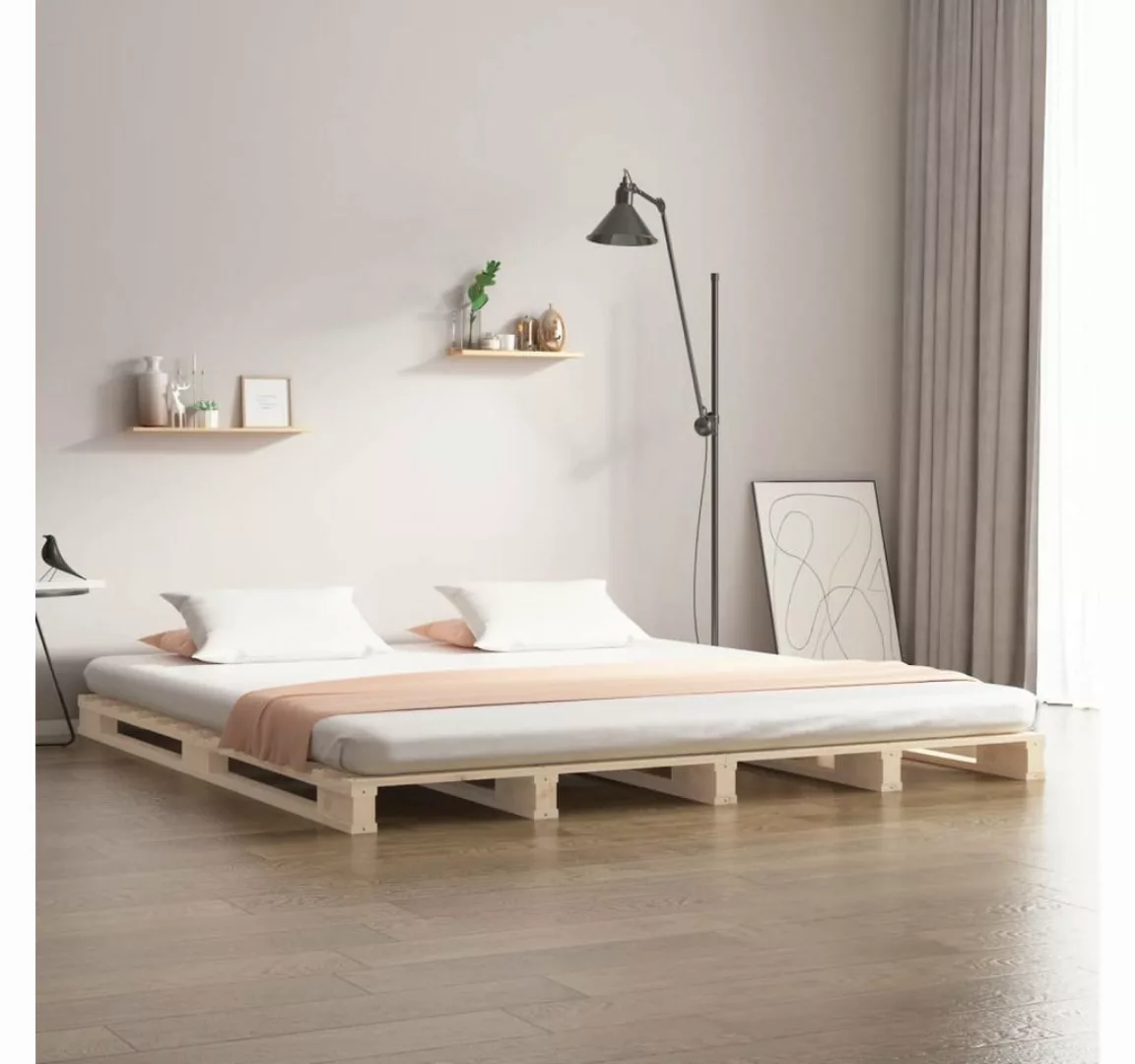 furnicato Bett Palettenbett 150x200 cm Massivholz Kiefer (1-tlg) günstig online kaufen