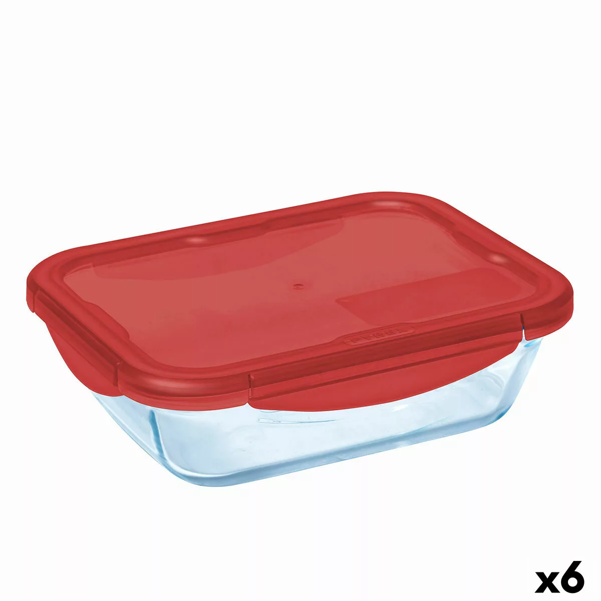 Lunchbox Hermetisch Pyrex Cook & Go Rot Glas (800 Ml) (6 Stück) günstig online kaufen