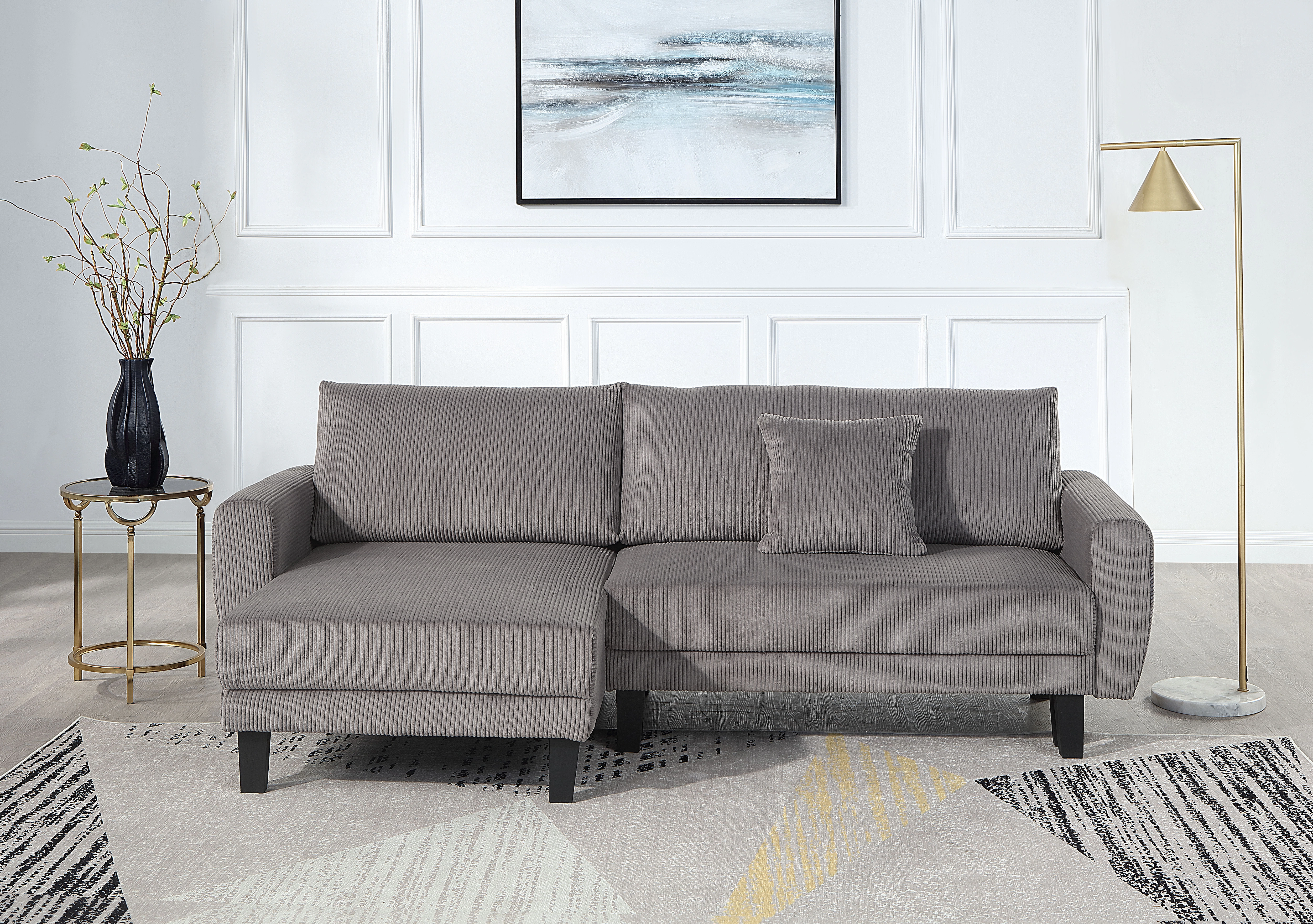 ATLANTIC home collection Ecksofa "Leonid L-Form", mit Schlaffunktion und Be günstig online kaufen