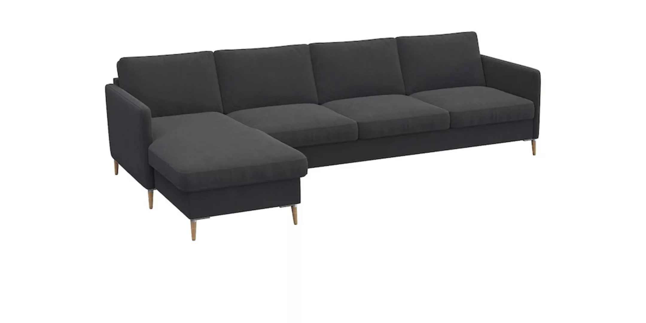 FLEXLUX Ecksofa "Fiore, L-Form", schmale Armlehnen, Kaltschaum, Füße Alu+ E günstig online kaufen