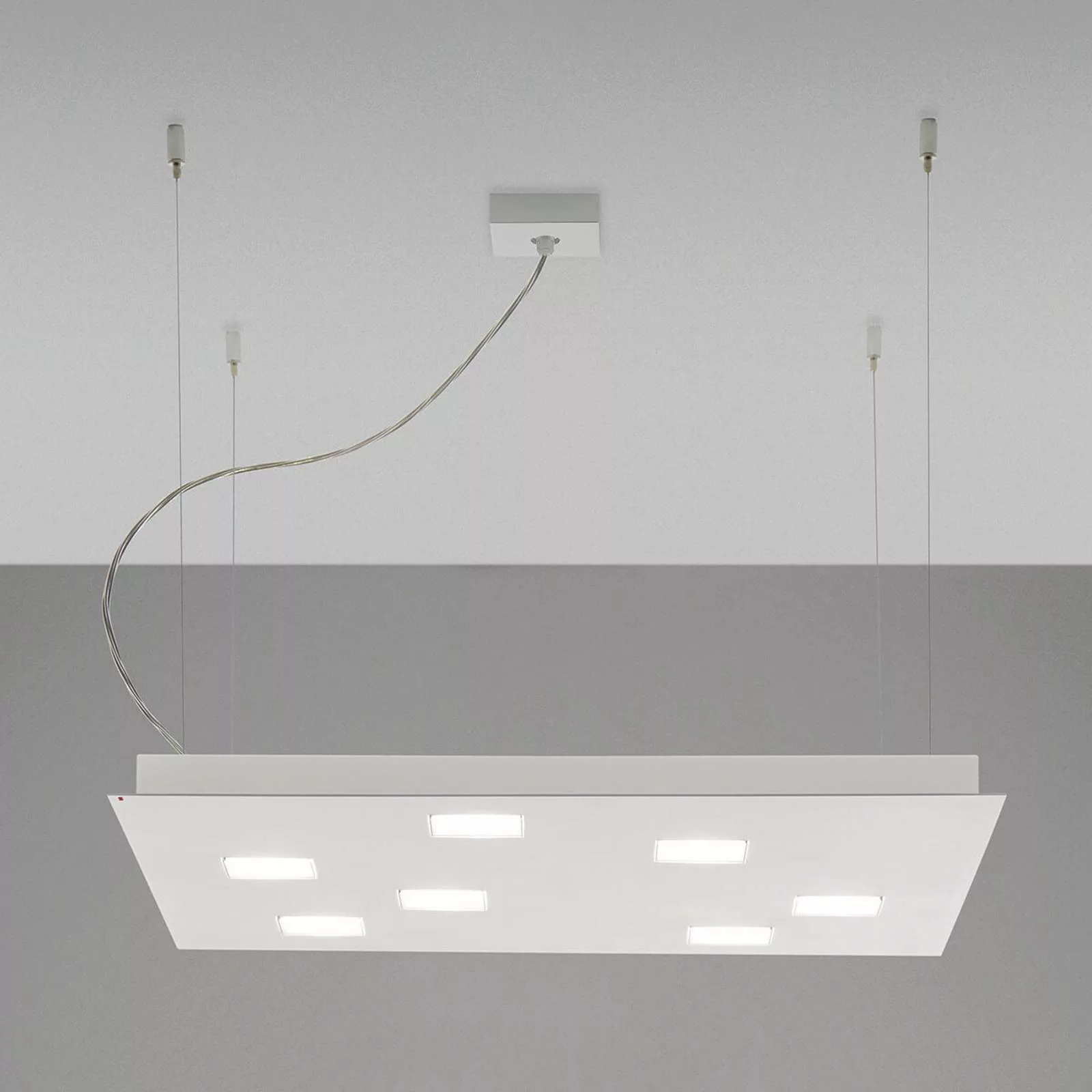 Fabbian Quarter - weiße LED-Hängeleuchte 7flg. günstig online kaufen