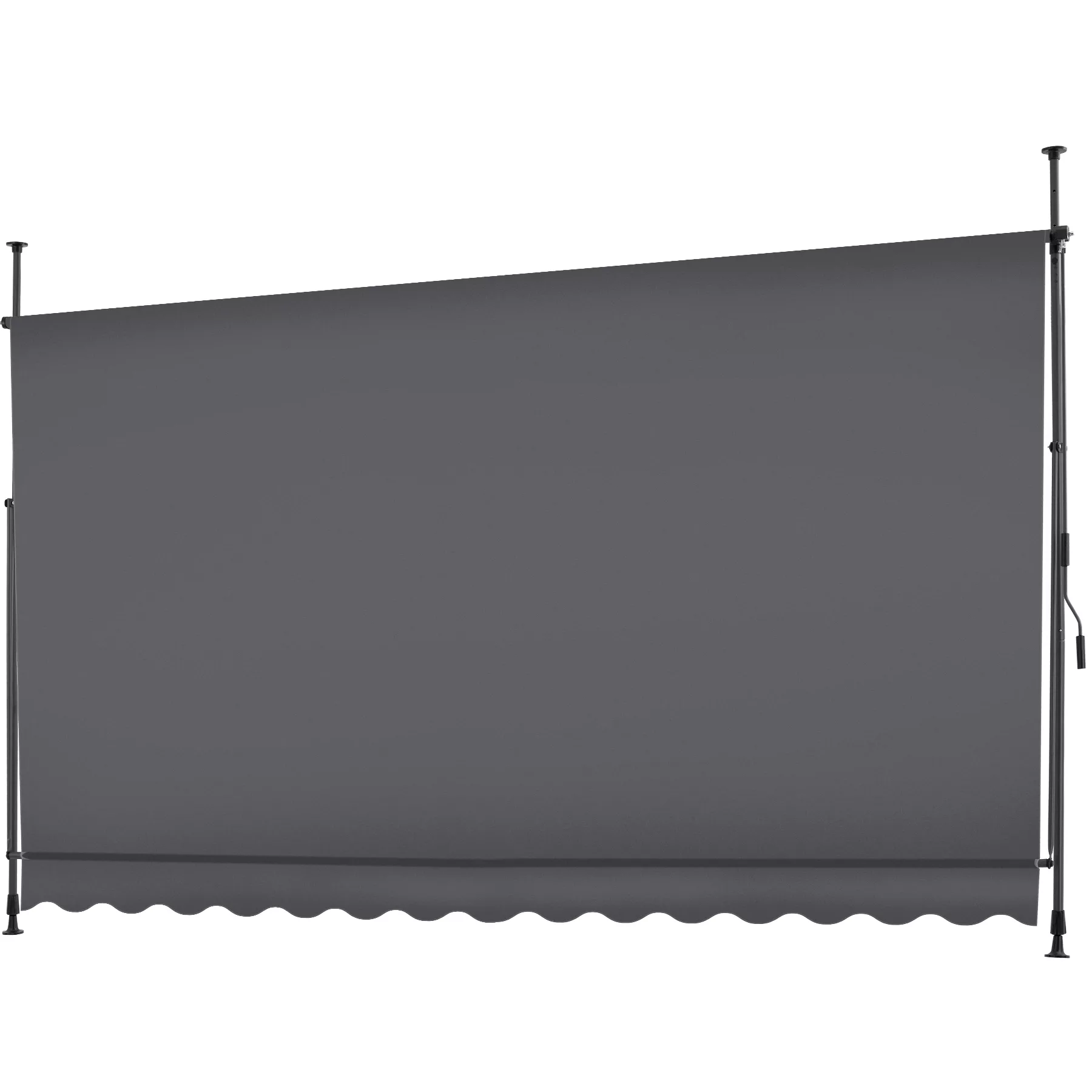 Klemmmarkise mit Handkurbel, höhenverstellbar - 350 x 180 cm, schwarz/grau günstig online kaufen