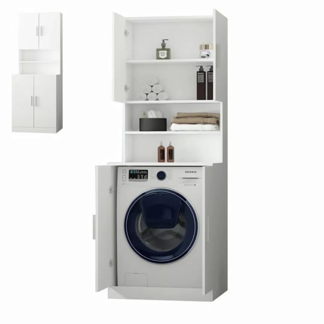 ECD Germany Waschmaschinenumbauschrank Hochschrank Umbauschrank Überbau Wei günstig online kaufen